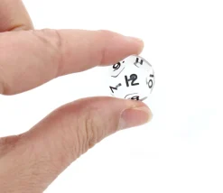 Dé à jouer 12 faces translucides dodécaèdre à l'unité (couleur mise au hasard)