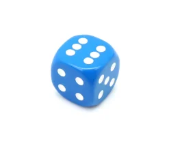 Dé à jouer 22 mm bleu de 1 à 6