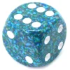 Dé à jouer 16 mm effet granit Speckled Sea bleu points blancs