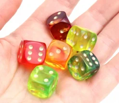 Dé à jouer 15 mm gem bicolore blitz