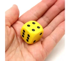 Dé à jouer 22 mm jaune de 1 à 6