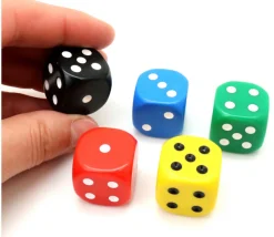 Dé à jouer 22 mm noir de 1 à 6