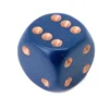 Dé à jouer 16 mm opaque bleu nuit points cuivrés D6 Chessex