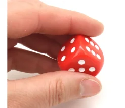 Dé à jouer 22 mm rouge de 1 à 6
