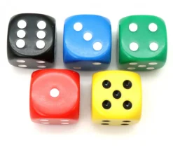 Dé à jouer 22 mm rouge de 1 à 6