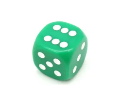 Dé à jouer 22 mm vert de 1 à 6