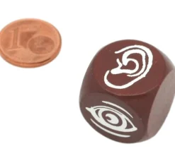 Dé à jouer 4 sens : vue, toucher, goût, ouïe