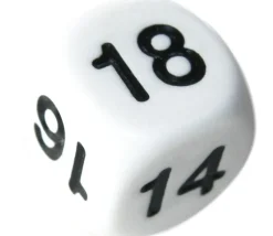 Dé à jouer BLANC 16 mm chiffres 13 à 18
