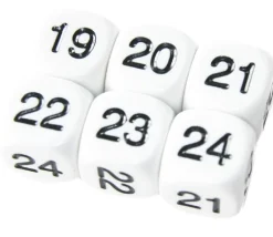 Dé à jouer BLANC 16 mm chiffres 19 à 24