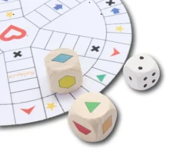 Dé à jouer formes géométriques couleurs - 20 mm