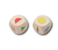 Dé à jouer formes géométriques couleurs - 20 mm