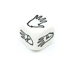 Dé à jouer main et doigts levés 123456 en 22 mm