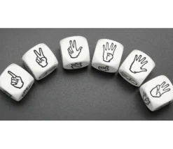 Dé à jouer main et doigts levés 123456 en 22 mm