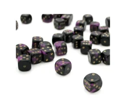 Dé à jouer marbré violet/noir 16 mm