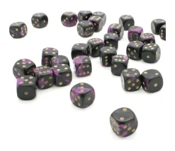 Dé à jouer marbré violet/noir 16 mm