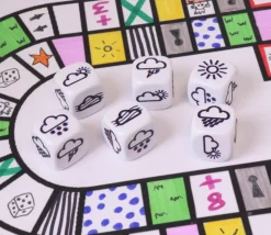 Dé à jouer météo 18 mm avec nuages et soleil