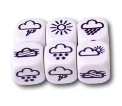 Dé à jouer météo 18 mm avec nuages et soleil