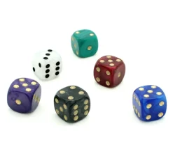 Dé à jouer nacré vert de couleur 16 mm