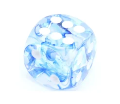 Dé à jouer Nebula 16 mm bleu et blanc