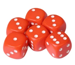Dé à jouer orange 16 mm standard points de 1 à 6 pour jeu de société à l'unité
