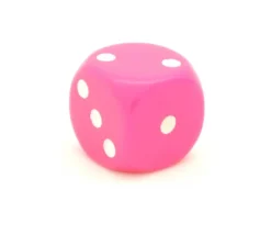 Dé à jouer rose 16 mm standard points de 1 à 6 pour jeu de société à l'unité