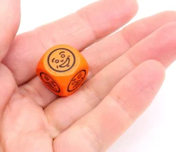 Dé à jouer visage content pas content 16 mm en bois