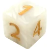 Dé 25 mm de 1 à 6 blanc nacré pour jeux