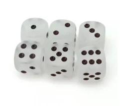 Dé 16 mm givré blanc