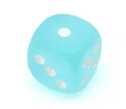 Dé 16 mm givré turquoise