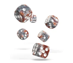 Dé 16 mm marbré argent et cuivre Oakie Doakie D6