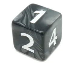 Dé 25 mm noir nacré de 1 à 6 noir pour jeux