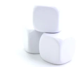 Dé 22 mm plastique neutre à personnaliser blanc