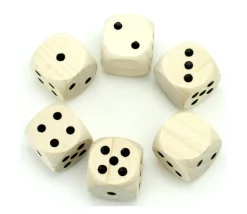 Dé 12345 Neutre en bois 25 mm