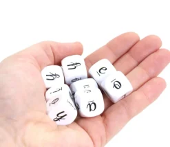 Dé 6 voyelles aeiouy lettres 16 mm