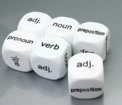 Dé anglais catégorie mot : adj noun verb en 18 mm