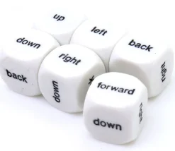 Dé anglais directions up, down, right, back, forward