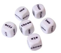 Dé anglais one to six 16 mm