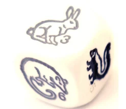 Dé animaux de la forêt : écureuil, lapin raton laveur, putois, rongeur