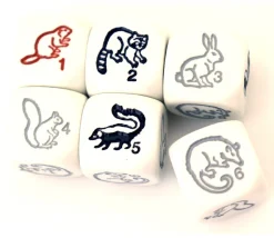 Dé animaux de la forêt : écureuil, lapin raton laveur, putois, rongeur