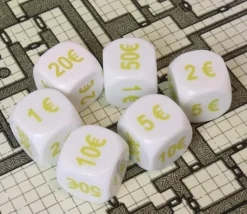 Dé avec euros de 1 € à 50 €