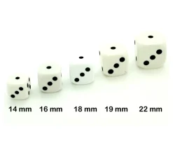 Dé blanc 14 mm de 1 à 6 pour jeu de société