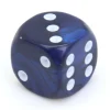 Dé bleu interférence 12 mm points blancs