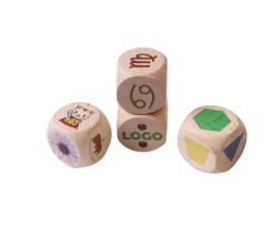 Dé bois 3 cm personnalisé : 6 faces personnalisées avec vos images