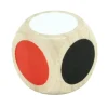 Dé bois 20 mm 5 points couleurs et 1 face neutre