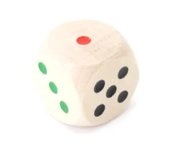 Dé bois 20 mm couleurs de 1 à 6 arc-en-ciel