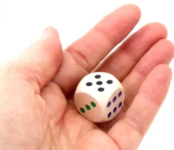 Dé bois 20 mm couleurs de 1 à 6 arc-en-ciel