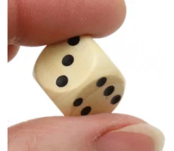 Dé bois 14 mm en buis de 1 à 6 pour jeu de société