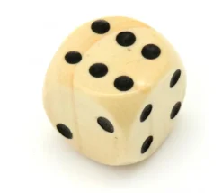 Dé bois 18 mm en buis de 1 à 6 pour jeu de société - France