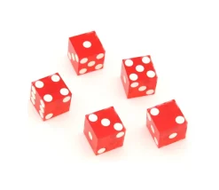 Dé Casino Rouge transparent 19 mm coins droits