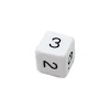 Dé chiffre 15 mm BLANC coins droits D6 chiffres 1 à 6